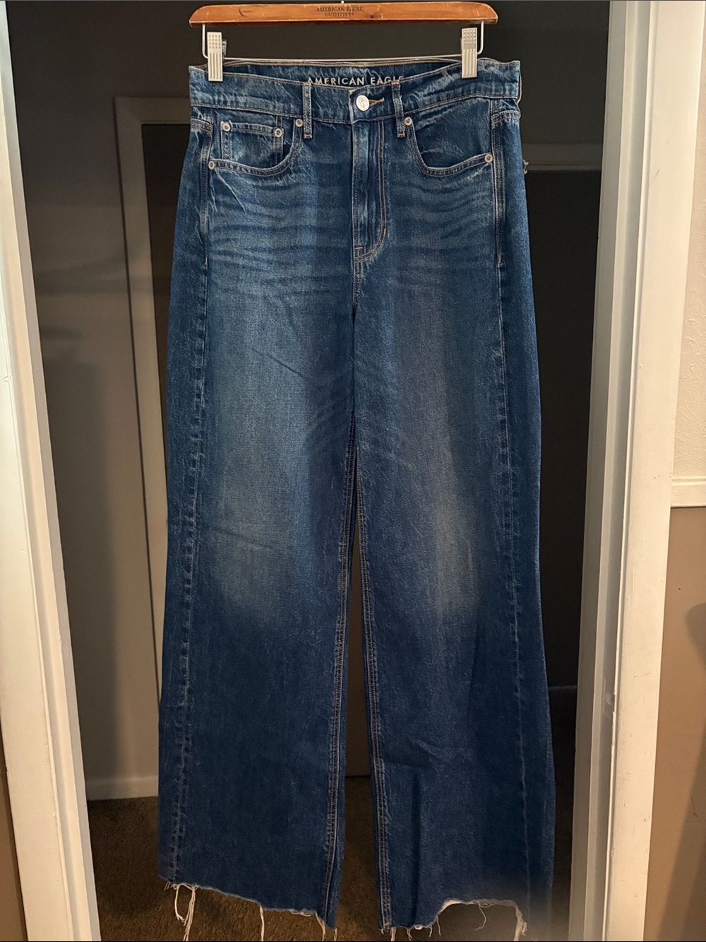 American Eagle Outfitters Dark Blue Wide Leg Jeans